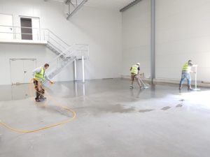 cleaning polished concrete floors
